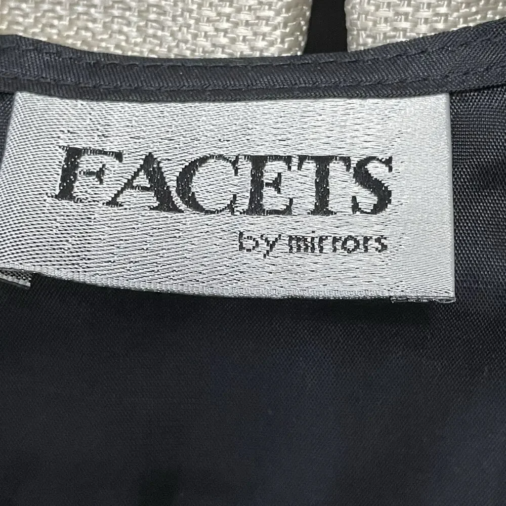 Facets by Mirrors Vintage Tapestry Vest Women M Black Cherubs Angels Satin Back - Picture 4 of 7